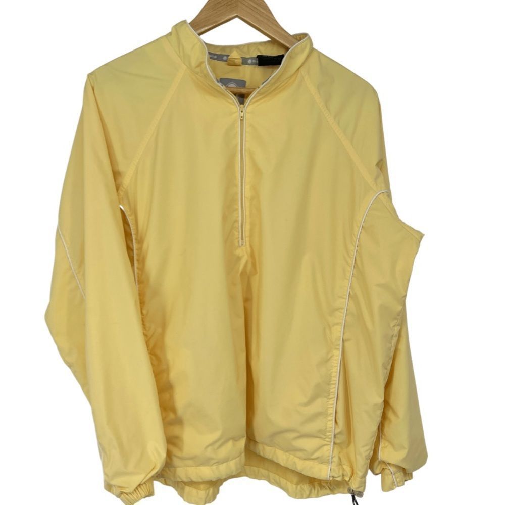 Sunice Yellow Golf Pullover Jacket | Size XL | Cinch Windbreaker | Like New